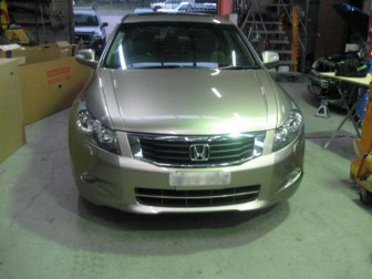 Repaired grey Honda sedan after panel beating at Steve Koulis Smash Repairs